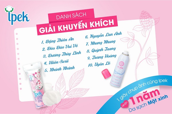 CÔNG BỐ KẾT QUẢ MINI GAME: “1 GIÂY CHỤP ẢNH CÙNG IPEK – NHẬN 1 NĂM DA SẠCH MẶT XINH” 1